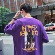 Short Sleeve Men T-shirt Trendy Clothes Summer Loose Half