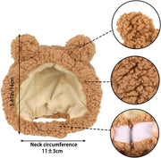 Cute Cat Costume Bear Hat For Cat Warm Soft Small Pet Headwear