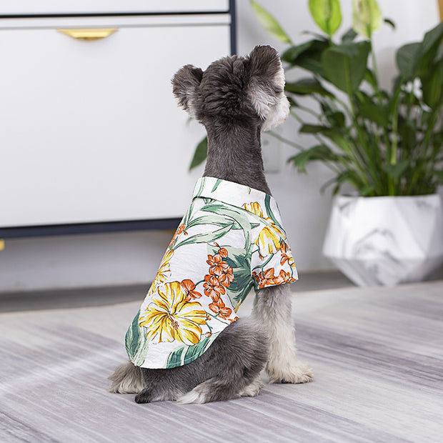 Pet Clothes Beach Casual Shirt Man Dog Parent-child Outfit